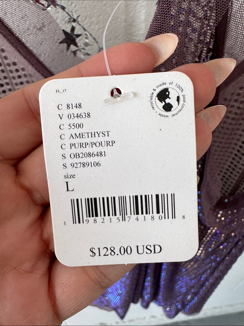 Free People Plum Sheer Mesh Rhinestone Tank - Picture 7 of 7